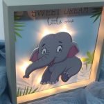 elephant theme frame with led light