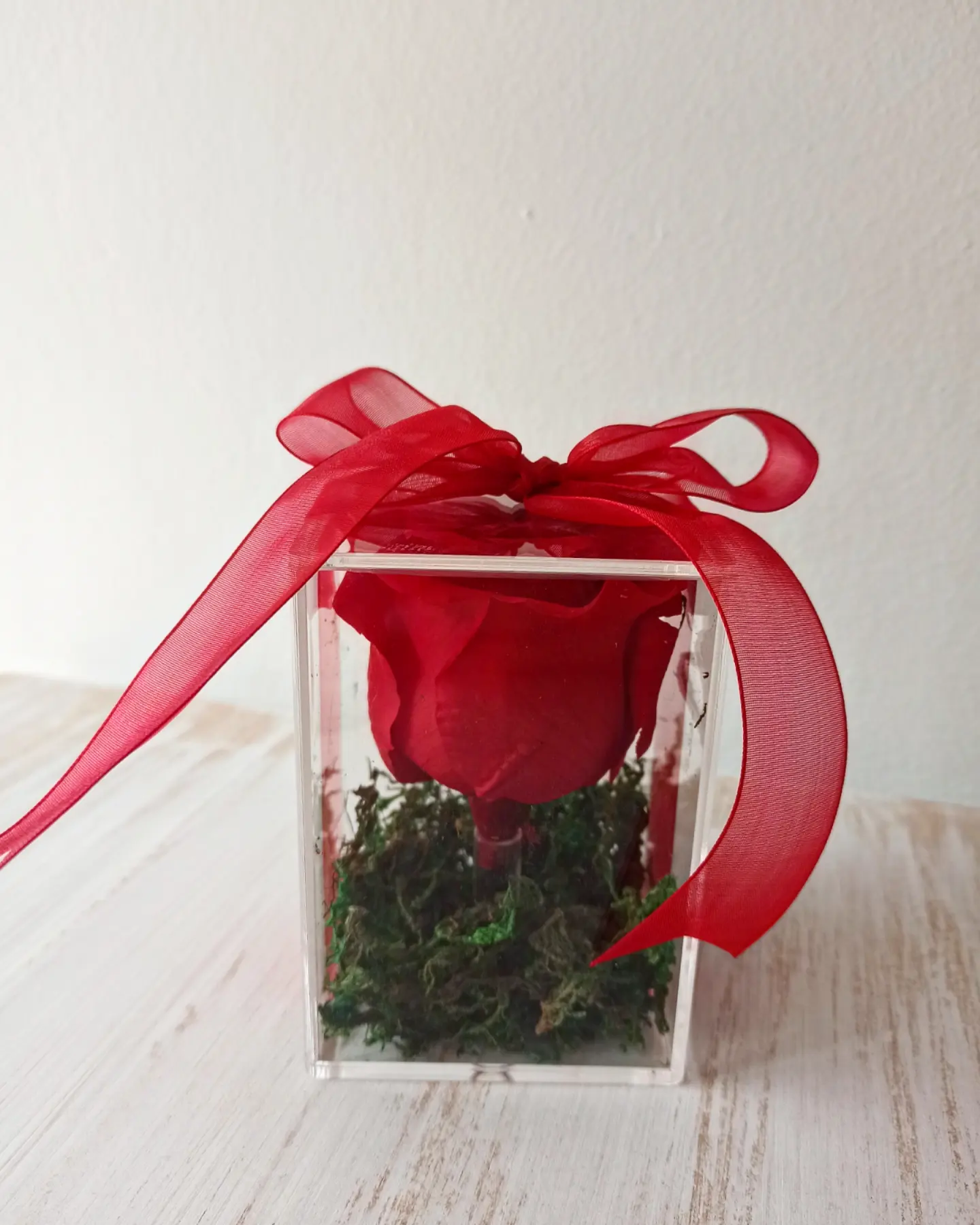 preserved flower in plexiglass box preserved flower in plexiglass box