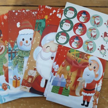 christmas theme paper bags without handles