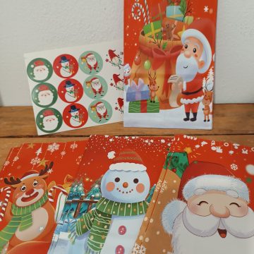 christmas theme paper bags without handles